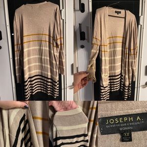 Striped 3X Joseph A cardigan! Worn once! Perfect for fall!